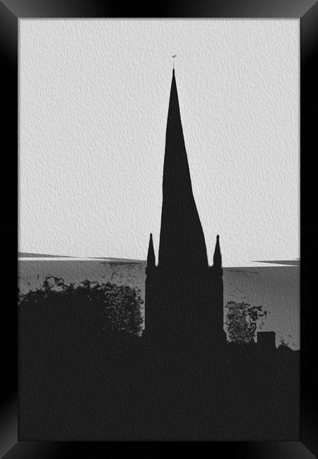 The Crooked Spire. (A digital painting effect)  Framed Print by Michael South Photography