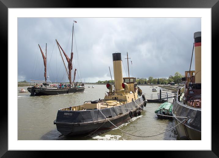 Barges at Maldon Framed Mounted Print by Brigitte Whiteing