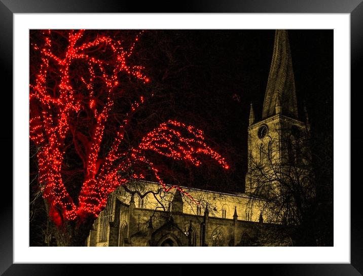 The Crooked Spire at Christmas Framed Mounted Print by Michael South Photography
