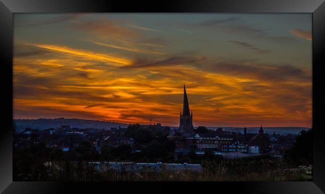 The Crooked Spire at sunset. Framed Print by Michael South Photography