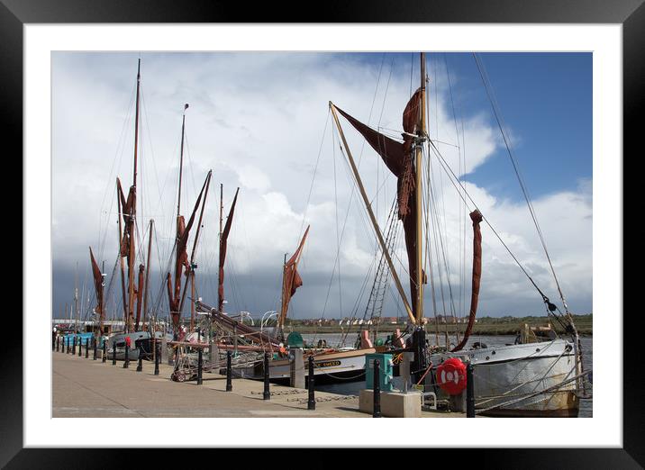 Traditional Thames barges Maldon Framed Mounted Print by Brigitte Whiteing