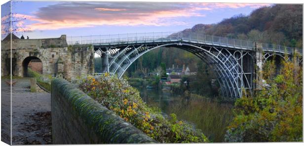 Ironbridge on the River Severn in Shropshire Canvas Print by simon alun hark