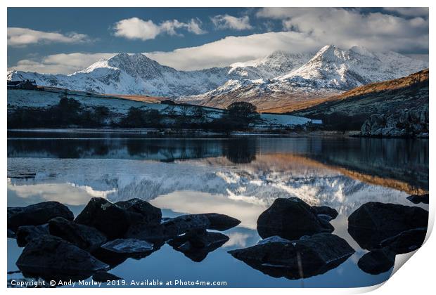 Mirrored Mountains Print by Andy Morley