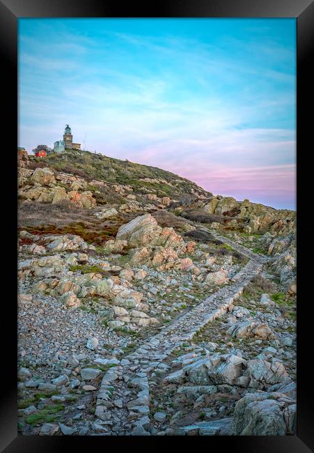 Kullaberg Lighthouse at Blue Hour Framed Print by Antony McAulay