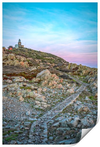 Kullaberg Lighthouse at Blue Hour Print by Antony McAulay