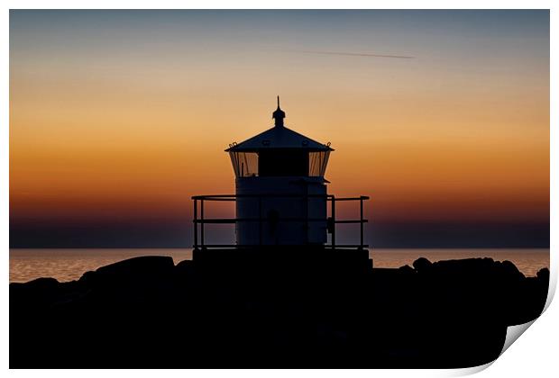 Kullaberg Small Lighthouse Silhouette Print by Antony McAulay