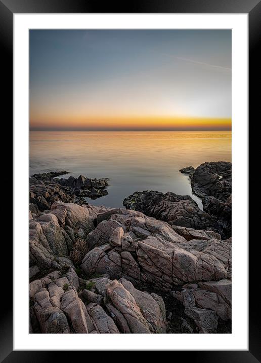 Kullaberg Sunset Seascape Framed Mounted Print by Antony McAulay