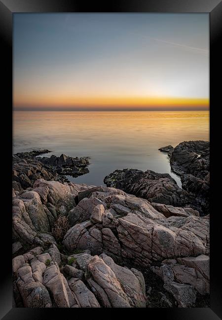 Kullaberg Sunset Seascape Framed Print by Antony McAulay