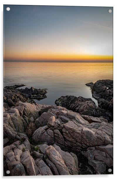 Kullaberg Sunset Seascape Acrylic by Antony McAulay