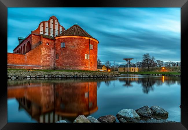 Landskrona Citadel with Reflection Framed Print by Antony McAulay
