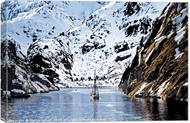 Sailing into Trollfjord Norway Canvas Print by Martyn Arnold