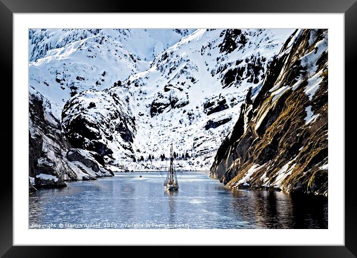 Sailing into Trollfjord Norway Framed Mounted Print by Martyn Arnold