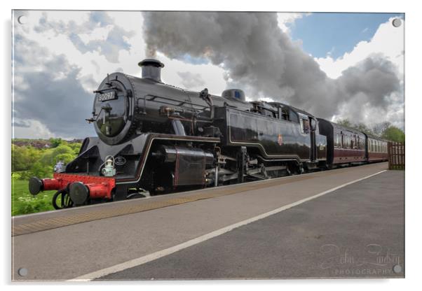 steam Train at Burrs Country Park, Bury Acrylic by Jonathan Thirkell