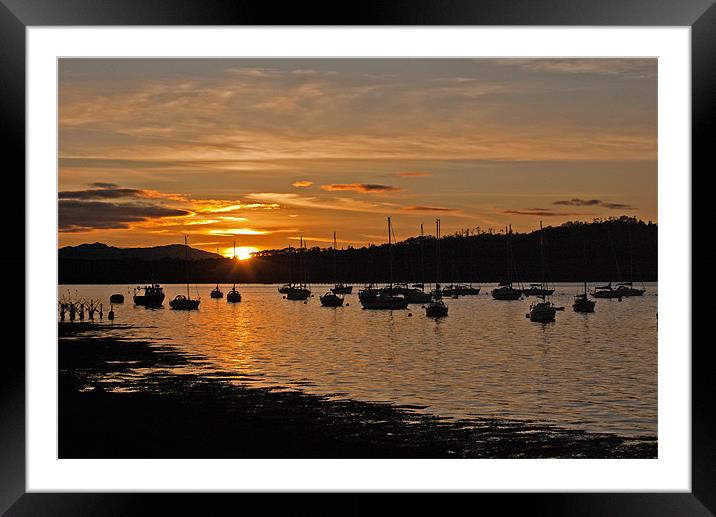 Sunset at Loch Creran Framed Mounted Print by Joyce Storey