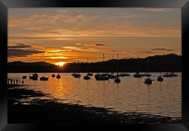 Sunset at Loch Creran Framed Print by Joyce Storey