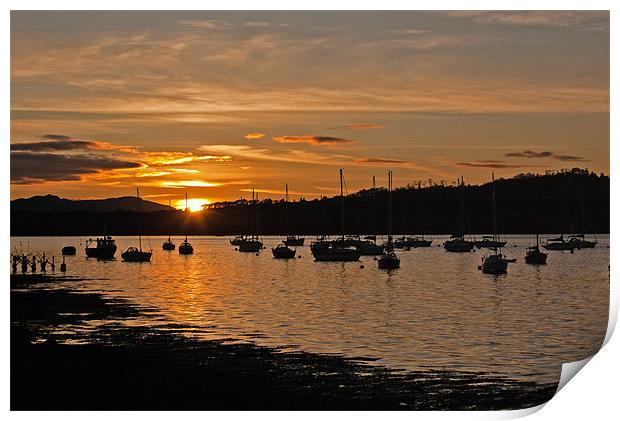 Sunset at Loch Creran Print by Joyce Storey
