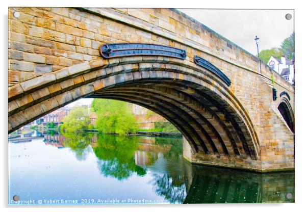 Framwellgate Bridge in Durham City Acrylic by Lrd Robert Barnes