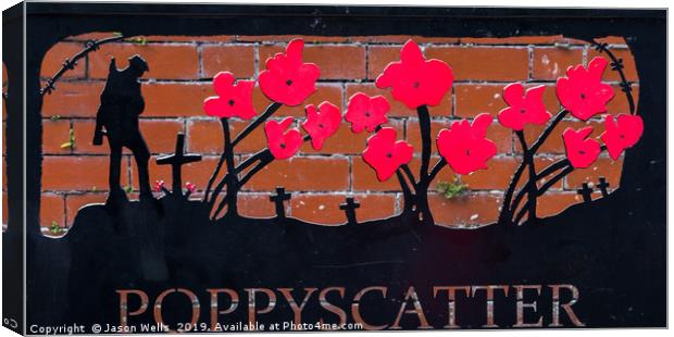 Poppyscatter bench Canvas Print by Jason Wells