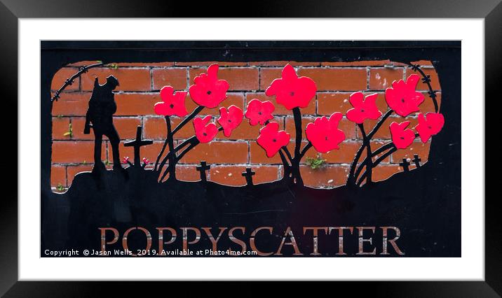 Poppyscatter bench Framed Mounted Print by Jason Wells