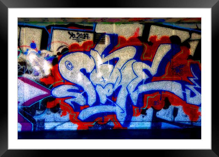 Southbank Skate Park Graffiti Street Art London Framed Mounted Print by Andy Evans Photos