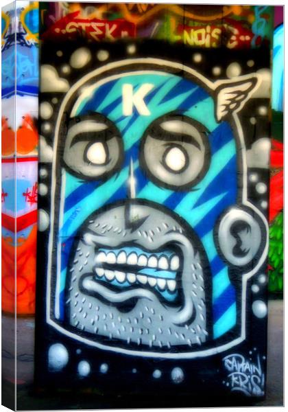 Southbank Skate Park Graffiti Street Art London Canvas Print by Andy Evans Photos