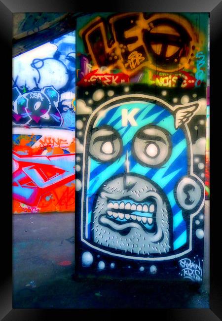 Southbank Skate Park Graffiti Street Art London Framed Print by Andy Evans Photos