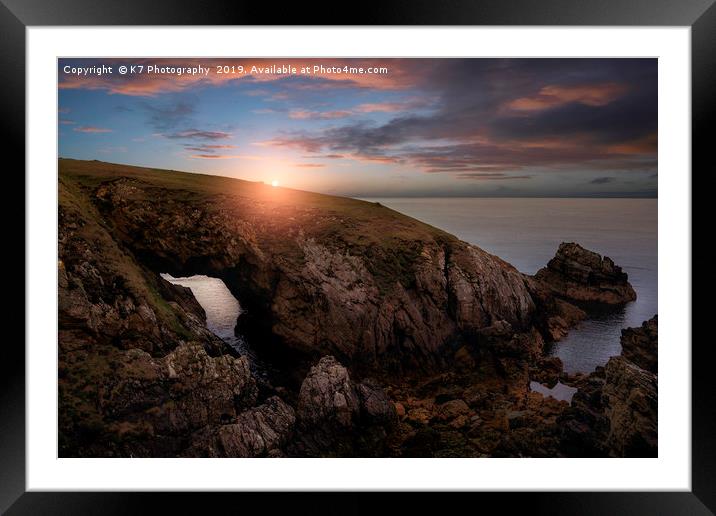 The Black Arch, Rhoscolyn, Anglesey. Framed Mounted Print by K7 Photography
