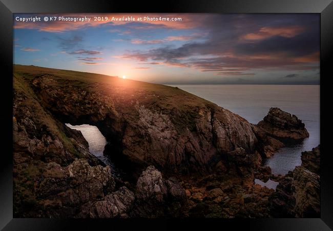 The Black Arch, Rhoscolyn, Anglesey. Framed Print by K7 Photography