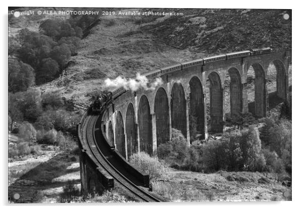 The Jacobite Steam Train, Glenfinnan Viaduct. Acrylic by ALBA PHOTOGRAPHY