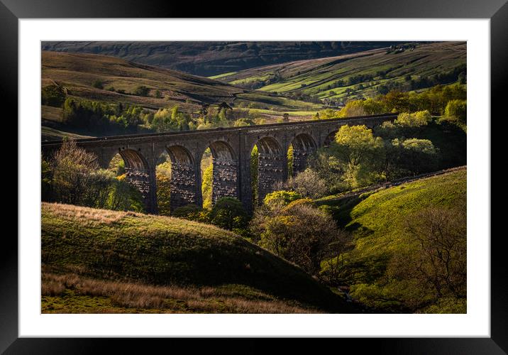 Looking down over Dent Head Viaduct Framed Mounted Print by George Robertson