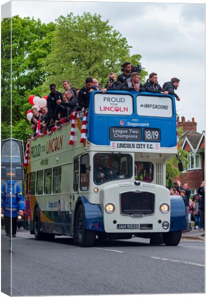 Lincoln City FC Open Top bus parade Canvas Print by Andrew Scott
