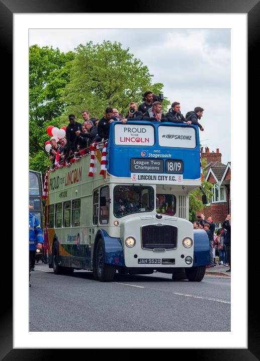 Lincoln City FC Open Top bus parade Framed Mounted Print by Andrew Scott