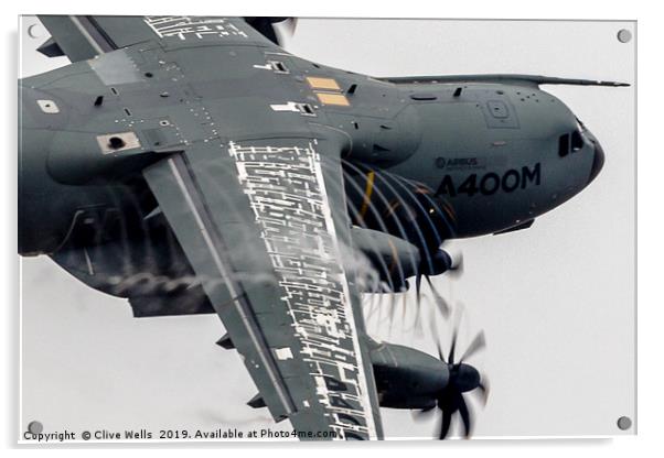 A400M Atlas pulling hard Acrylic by Clive Wells