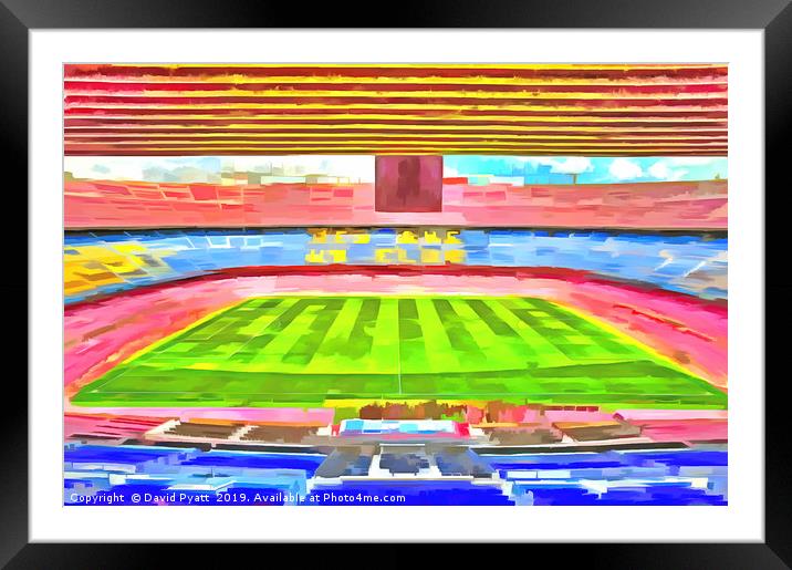 Nou Camp Stadium Pop Art Framed Mounted Print by David Pyatt