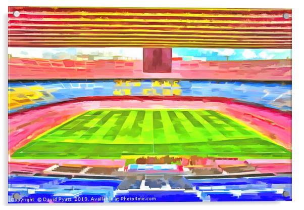 Nou Camp Stadium Pop Art Acrylic by David Pyatt