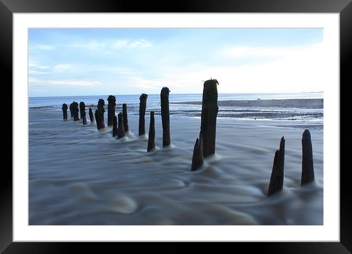 Whitby Sandsend beach Framed Mounted Print by Sarah Waddams