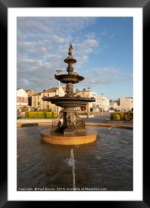 Fountain in Weston Framed Mounted Print by Paul Brewer