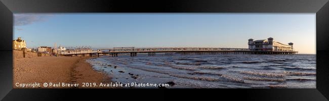 Weston Super Mare Pier Panoramic Framed Print by Paul Brewer