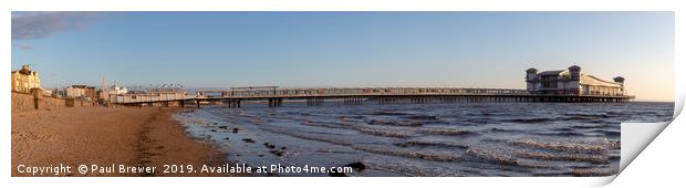 Weston Super Mare Pier Panoramic Print by Paul Brewer