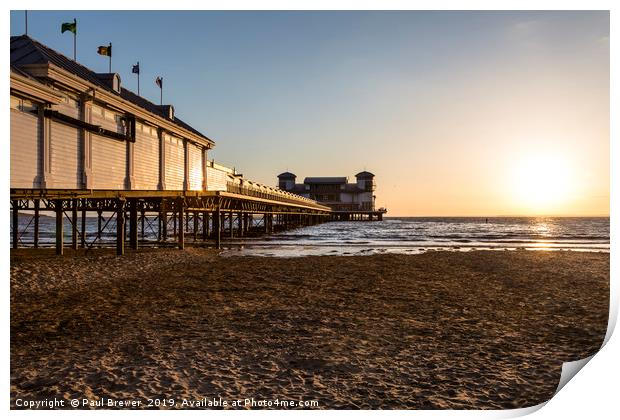 Weston Super Mare Pier at Sunset  Print by Paul Brewer