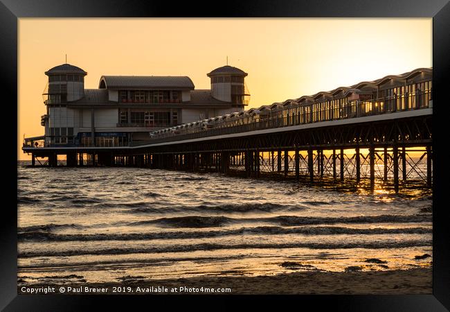Weston Super Mare Pier Framed Print by Paul Brewer