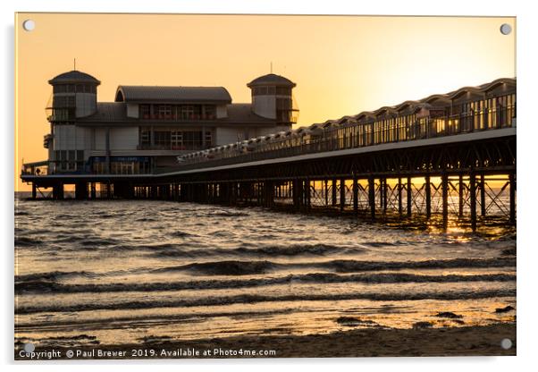 Weston Super Mare Pier Acrylic by Paul Brewer