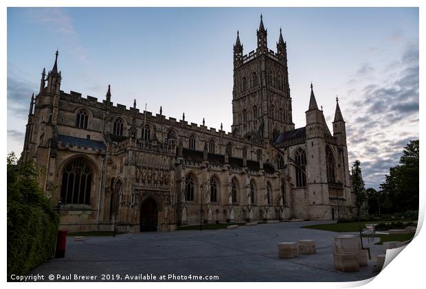 Gloucester Cathedral at Sunrise Print by Paul Brewer