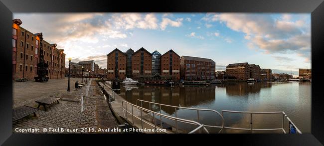 Gloucester Docks at Sunrise  Framed Print by Paul Brewer
