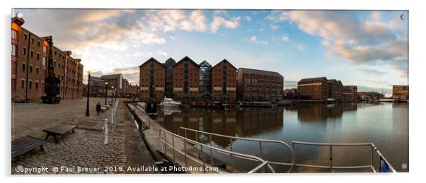 Gloucester Docks at Sunrise  Acrylic by Paul Brewer
