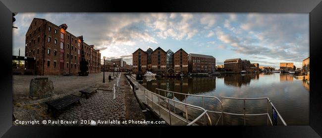 Gloucester Docks Panoramic Framed Print by Paul Brewer