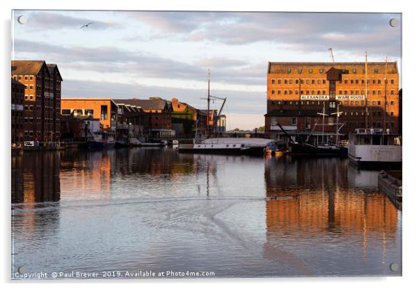 Alexandra Warehouse Gloucester Docks  Acrylic by Paul Brewer