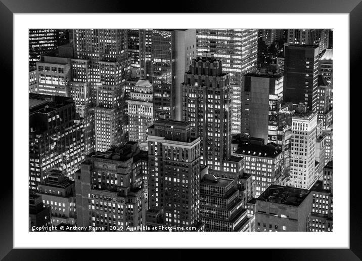 Buildings of Manhattan Framed Mounted Print by Anthony Rosner