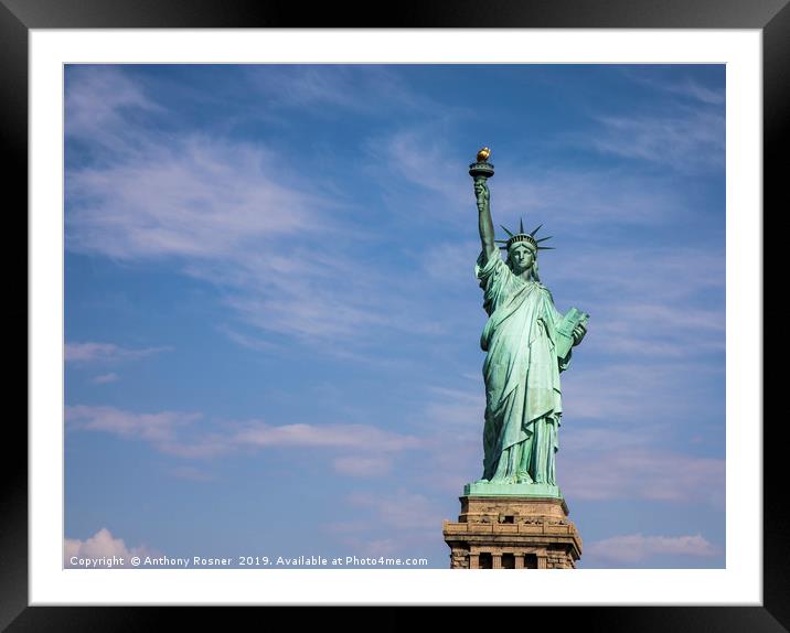 Statue of Liberty New York Framed Mounted Print by Anthony Rosner