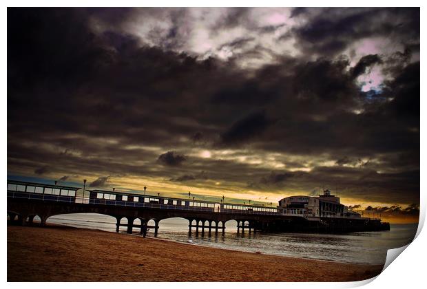 Bournemouth Pier Beach Dorset England Print by Andy Evans Photos